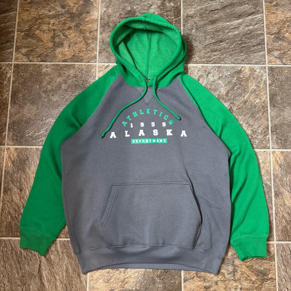 VINTAGE 90s Tipsy Alaska Hoodie Men M Green Pullover Sweatshirt